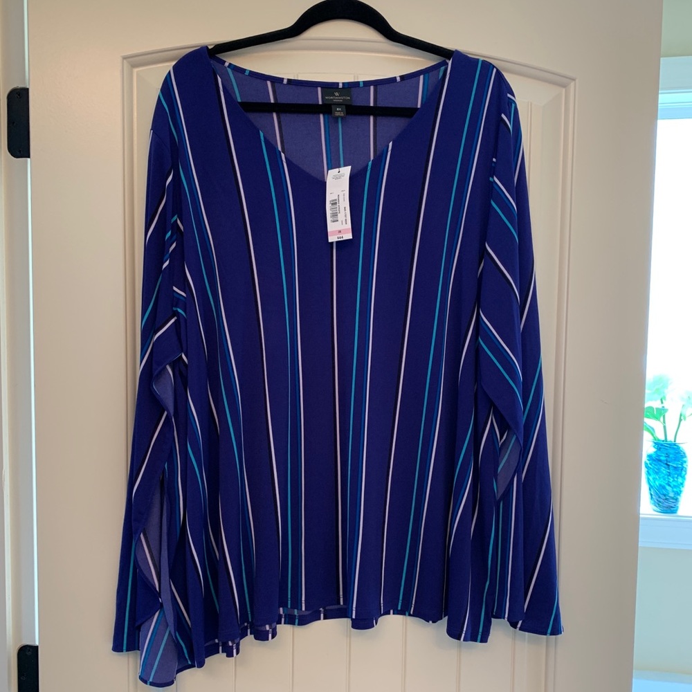 Worthington Women’s Plus 2X. Blue stripe